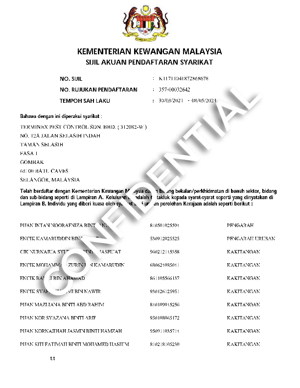 Terminex Pest Control Sdn. Bhd. Pest Control Pest and Termite Treatment Malaysia